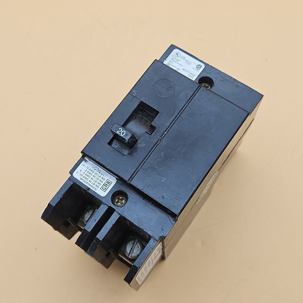 Cutler Hammer GHB GHB2020 2 Pole 20 Amp 480v Circuit Breaker Bolt On